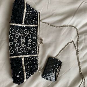 Fancy black and white 1950: purse